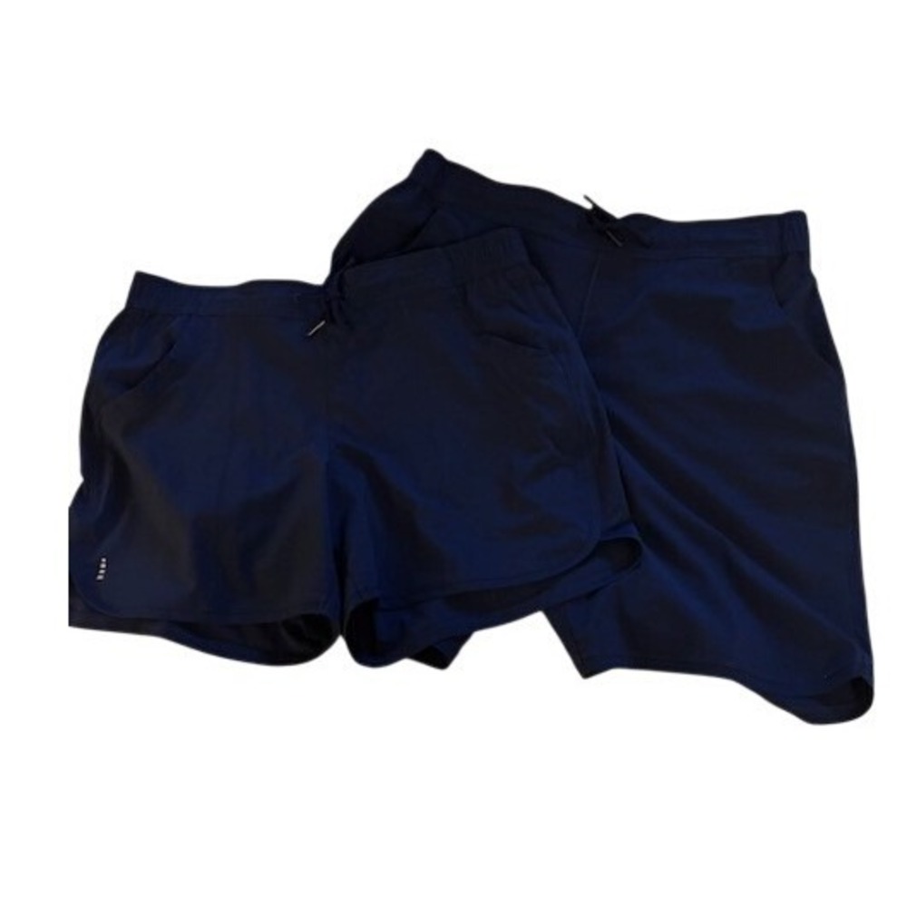 Lands' End Women's Navy Active Shorts Lot of 2 Size 10 Drawstring
